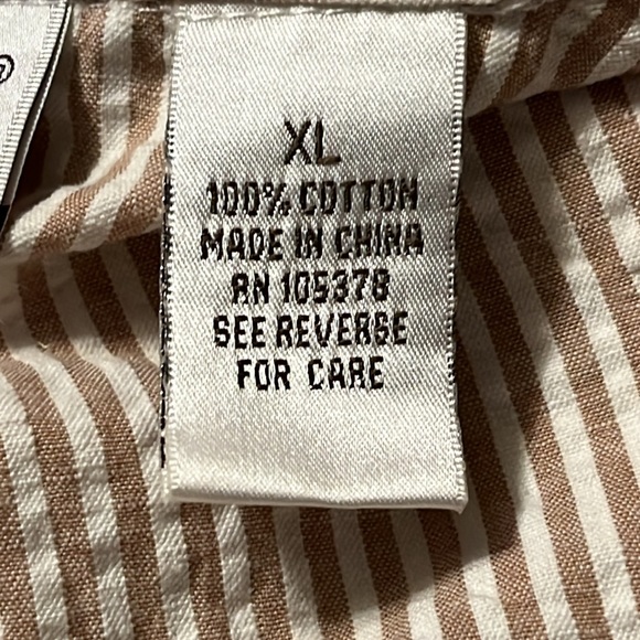 Vintage Brownstone Studio short sleeve, striped, button down dress Size XL - Picture 7 of 8